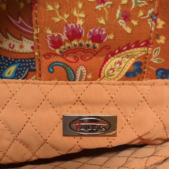 Talbots Purse Paisley faux Tortoise Shell handles & Beads - Picture 11 of 13